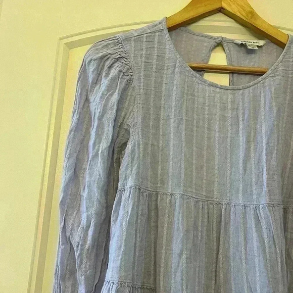 American Eagle long sleeve tiered babydoll top violet oversized XS, Extra small - Picture 5 of 10